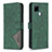 Custodia Portafoglio In Pelle Cover con Supporto B08F per Realme 7i RMX2193 Verde