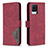 Custodia Portafoglio In Pelle Cover con Supporto B08F per Realme 8 4G Rosso