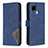 Custodia Portafoglio In Pelle Cover con Supporto B08F per Realme C12 Blu