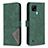 Custodia Portafoglio In Pelle Cover con Supporto B08F per Realme C21 Verde