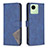 Custodia Portafoglio In Pelle Cover con Supporto B08F per Realme C30 Blu