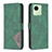 Custodia Portafoglio In Pelle Cover con Supporto B08F per Realme C30s Verde