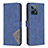 Custodia Portafoglio In Pelle Cover con Supporto B08F per Realme C31 Blu