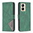 Custodia Portafoglio In Pelle Cover con Supporto B08F per Realme C33 (2023) Verde