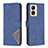 Custodia Portafoglio In Pelle Cover con Supporto B08F per Realme C33 Blu