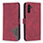 Custodia Portafoglio In Pelle Cover con Supporto B08F per Samsung Galaxy A04s Rosso