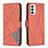 Custodia Portafoglio In Pelle Cover con Supporto B08F per Samsung Galaxy F23 5G Arancione