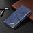 Custodia Portafoglio In Pelle Cover con Supporto B08F per Samsung Galaxy S21 FE 5G Blu
