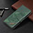 Custodia Portafoglio In Pelle Cover con Supporto B08F per Samsung Galaxy S21 FE 5G Verde