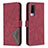 Custodia Portafoglio In Pelle Cover con Supporto B08F per Vivo V21e 5G Rosso