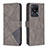 Custodia Portafoglio In Pelle Cover con Supporto B08F per Vivo Y02 Grigio