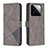 Custodia Portafoglio In Pelle Cover con Supporto B08F per Xiaomi Mi 14 Pro 5G Grigio