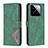 Custodia Portafoglio In Pelle Cover con Supporto B08F per Xiaomi Mi 14 Pro 5G Verde