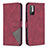 Custodia Portafoglio In Pelle Cover con Supporto B08F per Xiaomi POCO M3 Pro 5G Rosso