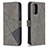 Custodia Portafoglio In Pelle Cover con Supporto B08F per Xiaomi Redmi Note 10 4G Grigio