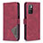Custodia Portafoglio In Pelle Cover con Supporto B08F per Xiaomi Redmi Note 11 4G (2021) Rosso
