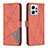 Custodia Portafoglio In Pelle Cover con Supporto B08F per Xiaomi Redmi Note 12 4G Arancione