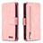 Custodia Portafoglio In Pelle Cover con Supporto B09F per Samsung Galaxy M11 Oro Rosa