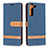 Custodia Portafoglio In Pelle Cover con Supporto B11F per Samsung Galaxy S21 5G Blu Notte