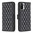 Custodia Portafoglio In Pelle Cover con Supporto B11F per Xiaomi Redmi Note 11 SE India 4G Nero