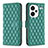 Custodia Portafoglio In Pelle Cover con Supporto B11F per Xiaomi Redmi Note 13 Pro+ Plus 5G Verde