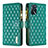 Custodia Portafoglio In Pelle Cover con Supporto B12F per Oppo A16 Verde