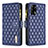 Custodia Portafoglio In Pelle Cover con Supporto B12F per Oppo F19 Blu