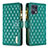 Custodia Portafoglio In Pelle Cover con Supporto B12F per Oppo Find X5 Pro 5G Verde