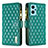 Custodia Portafoglio In Pelle Cover con Supporto B12F per Realme 9i 4G Verde