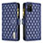 Custodia Portafoglio In Pelle Cover con Supporto B12F per Samsung Galaxy A03s Blu