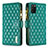 Custodia Portafoglio In Pelle Cover con Supporto B12F per Samsung Galaxy A03s Verde