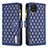 Custodia Portafoglio In Pelle Cover con Supporto B12F per Samsung Galaxy A12 Blu