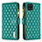 Custodia Portafoglio In Pelle Cover con Supporto B12F per Samsung Galaxy A12 Verde