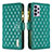 Custodia Portafoglio In Pelle Cover con Supporto B12F per Samsung Galaxy A72 4G Verde