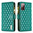 Custodia Portafoglio In Pelle Cover con Supporto B12F per Samsung Galaxy S20 FE (2022) 5G Verde