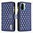 Custodia Portafoglio In Pelle Cover con Supporto B12F per Xiaomi Redmi K40 5G Blu