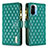 Custodia Portafoglio In Pelle Cover con Supporto B12F per Xiaomi Redmi K40 Pro 5G Verde