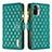 Custodia Portafoglio In Pelle Cover con Supporto B12F per Xiaomi Redmi Note 10 4G Verde