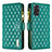 Custodia Portafoglio In Pelle Cover con Supporto B12F per Xiaomi Redmi Note 11 4G (2022) Verde