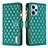 Custodia Portafoglio In Pelle Cover con Supporto B12F per Xiaomi Redmi Note 12 Turbo 5G Verde