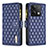 Custodia Portafoglio In Pelle Cover con Supporto B12F per Xiaomi Redmi Note 13 5G Blu