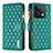 Custodia Portafoglio In Pelle Cover con Supporto B12F per Xiaomi Redmi Note 13 5G Verde