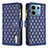 Custodia Portafoglio In Pelle Cover con Supporto B12F per Xiaomi Redmi Note 13 Pro 5G Blu