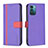 Custodia Portafoglio In Pelle Cover con Supporto B13F per Nokia G11 Viola