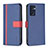 Custodia Portafoglio In Pelle Cover con Supporto B13F per OnePlus Nord CE 2 5G Blu