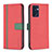 Custodia Portafoglio In Pelle Cover con Supporto B13F per OnePlus Nord CE 2 5G Rosso