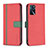 Custodia Portafoglio In Pelle Cover con Supporto B13F per Oppo A16 Rosso