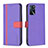 Custodia Portafoglio In Pelle Cover con Supporto B13F per Oppo A16 Viola