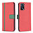 Custodia Portafoglio In Pelle Cover con Supporto B13F per Oppo A54s Rosso