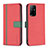 Custodia Portafoglio In Pelle Cover con Supporto B13F per Oppo A94 5G Rosso